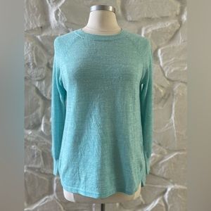 J. Crew Sky Blue Linen Long Sleeve Sweater Small